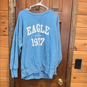 American Eagle Outfitters Blue Waffle Knit Top